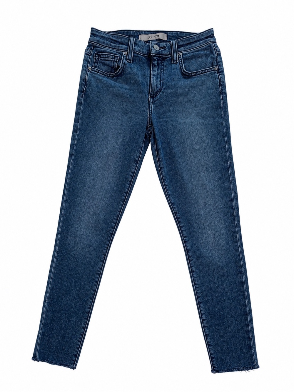 JOES JEANS CURVY SKINNY CROP JEANS WOMENS SIZE 24 BLUE RAW HEM STRETCH DENIM